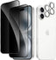 2 Pack Privacy Tempered Glass & 2 Camera protector for IPhone 16 Premium Screen Protector Guard & Camera Lenns Protecor
