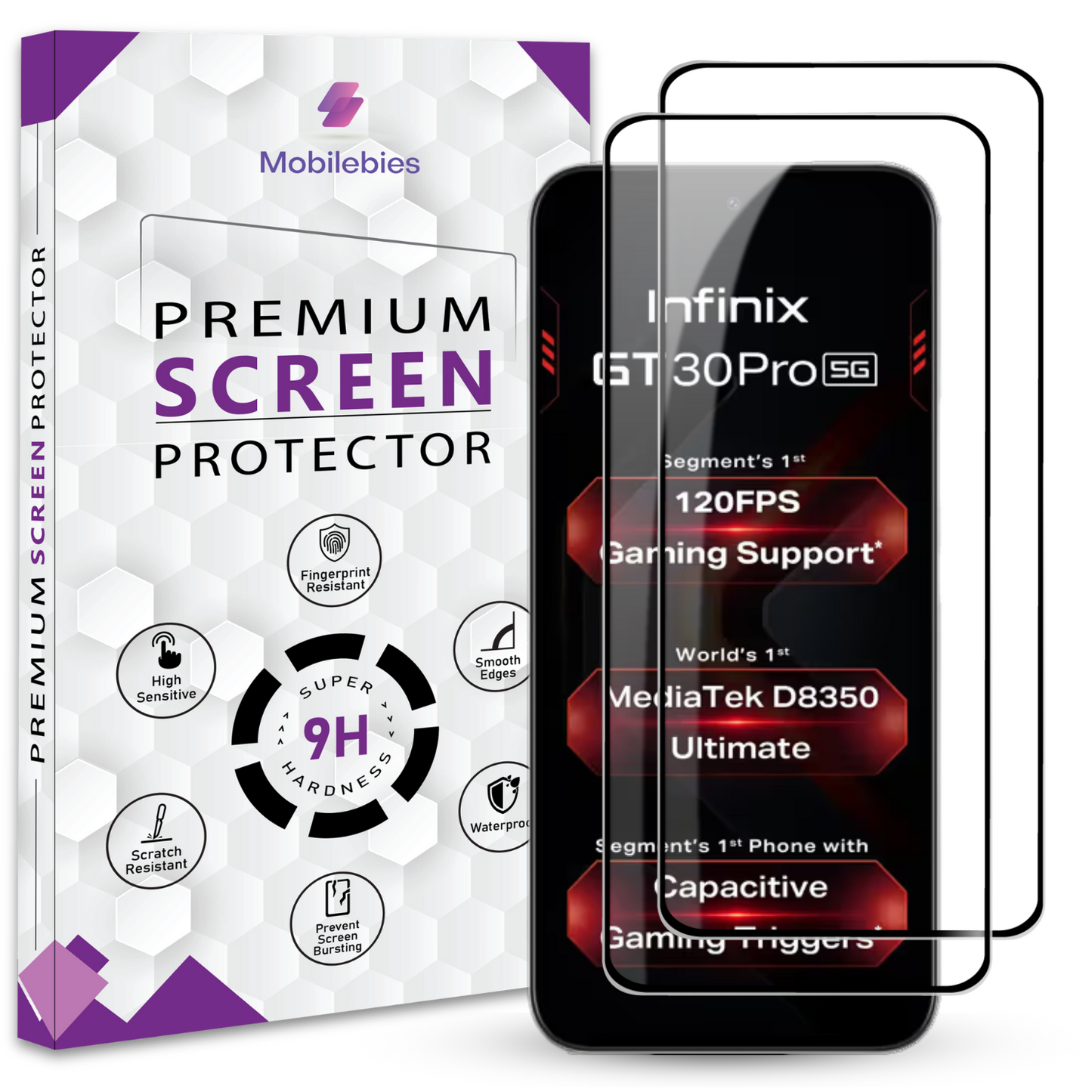 Tempered Glass for infinix GT 30 Pro Premium Screen Protector Guard