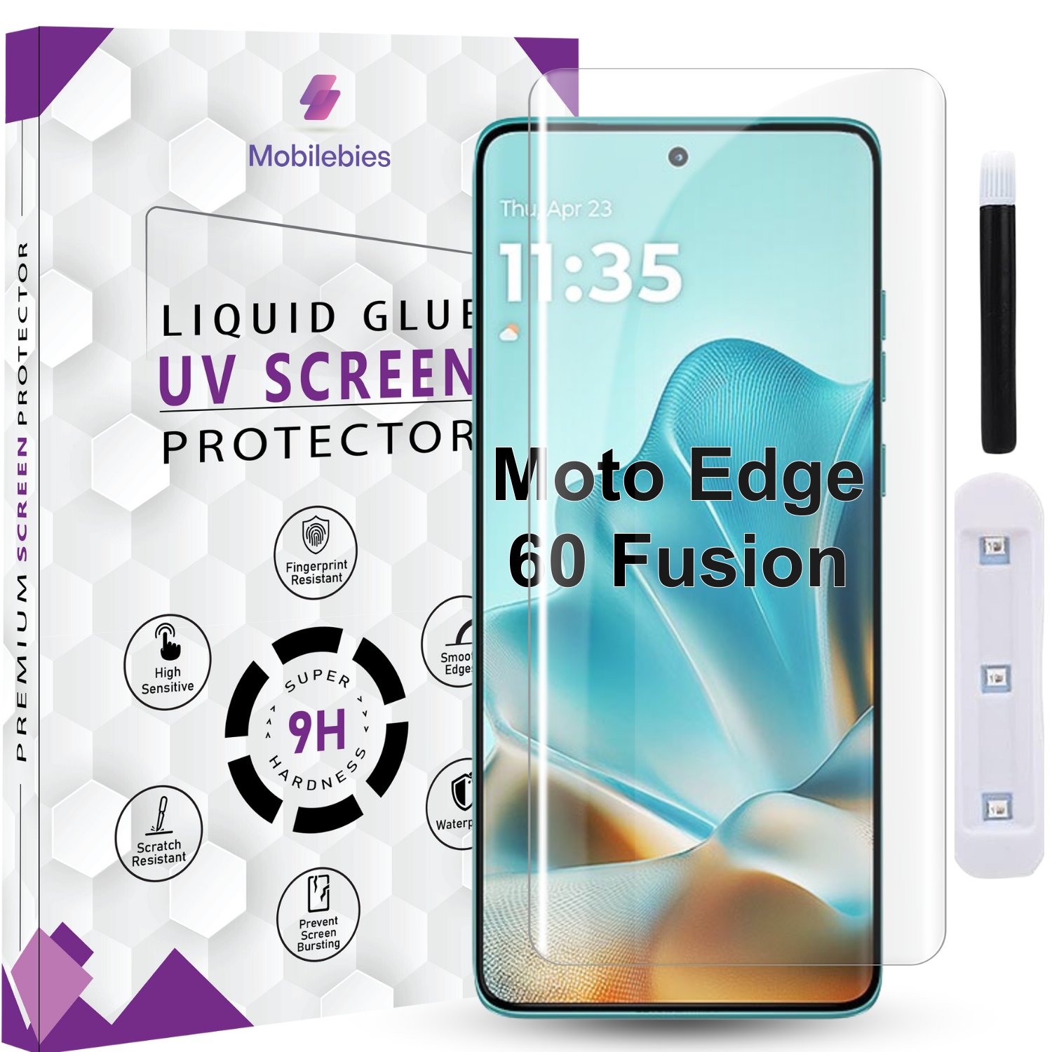 Tempered Glass For Motorola Edge 60 Fusion Premium HD+ UV Glass Screen Protector Guard