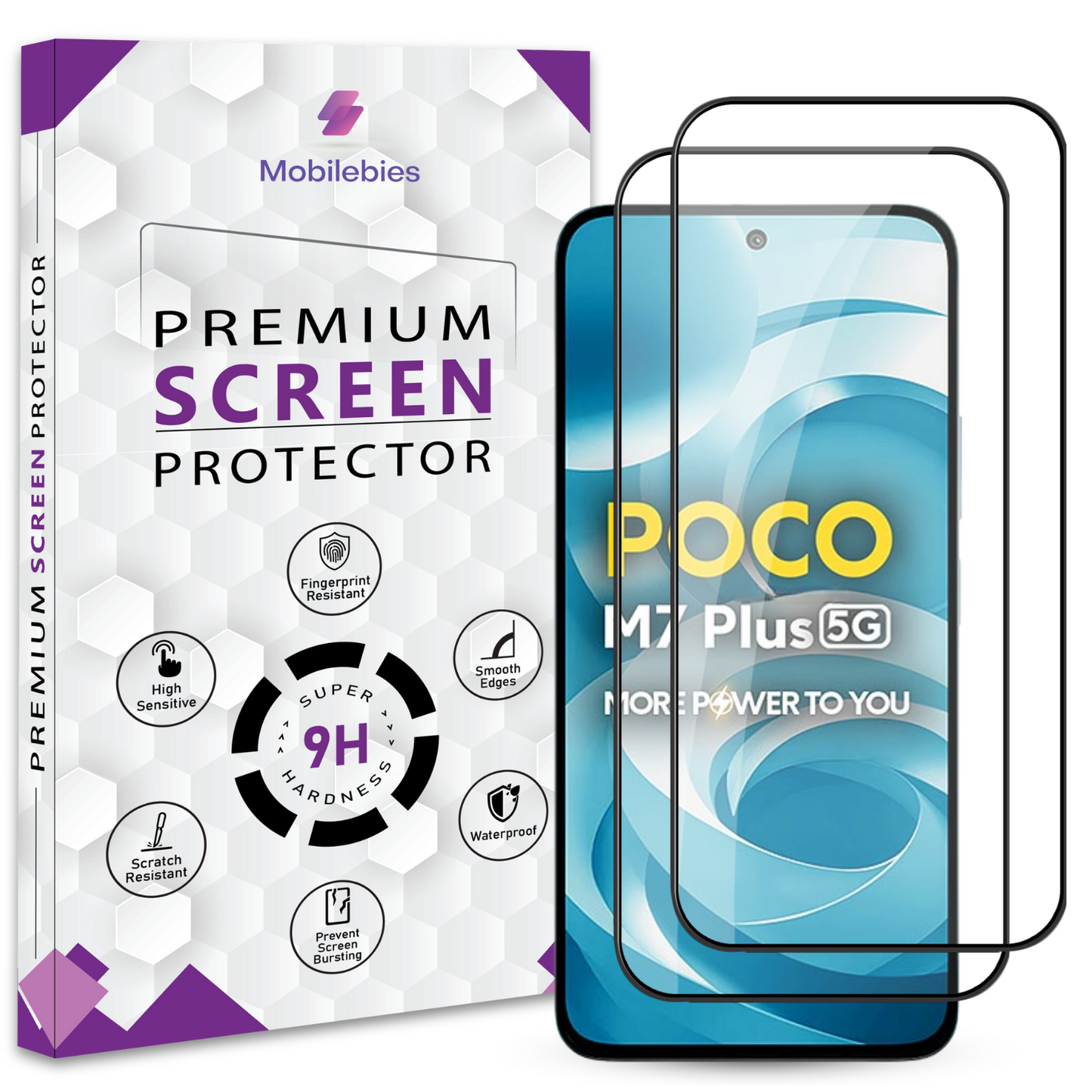 Tempered Glass for Poco M7 Plus Premium Screen Protector Guard