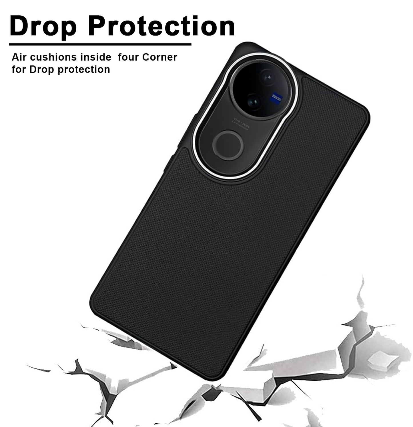 Mobilebies Backcover For VIVO V50 Super Frosted Shield Case With Salient Dots Case