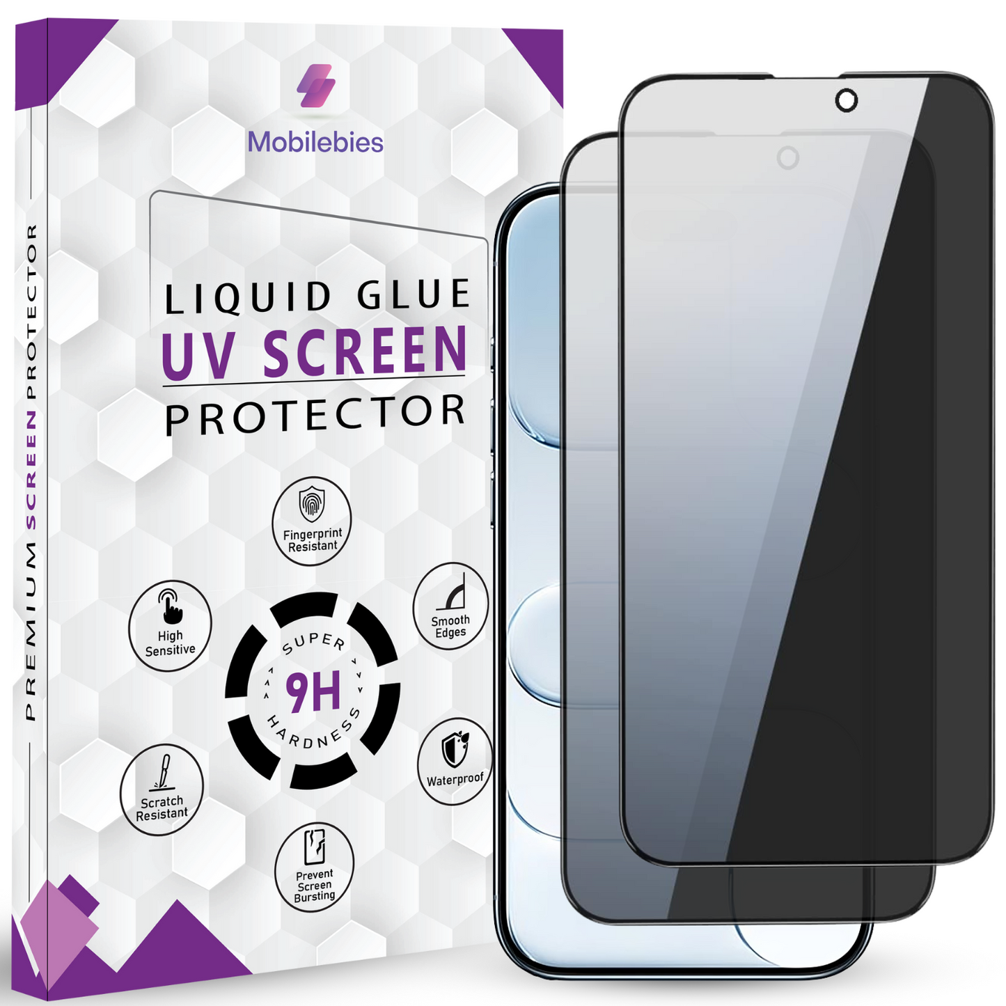 Mobilebies iPhone Air Privacy Tempered Glass Screen Protector Guard