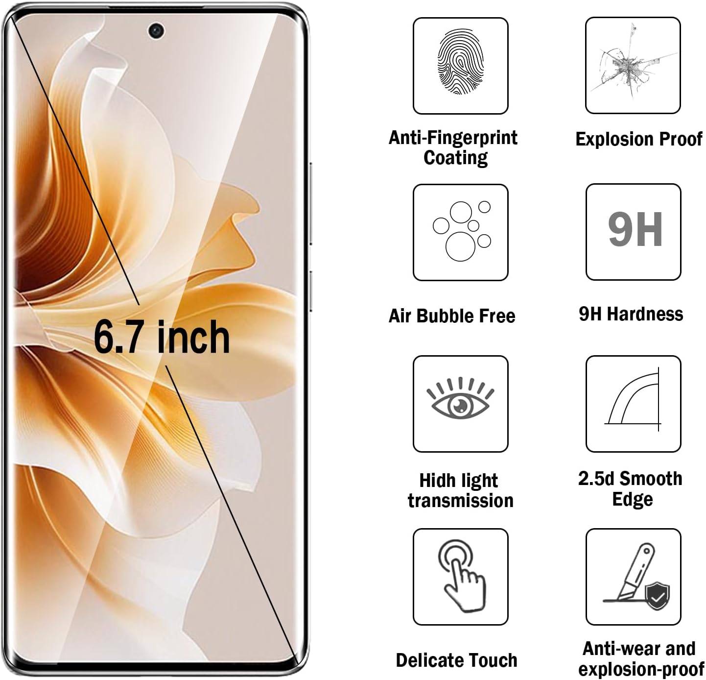 Realme 12 Pro / Realme 12 Pro+ Membrane Screen Protector Secondary image