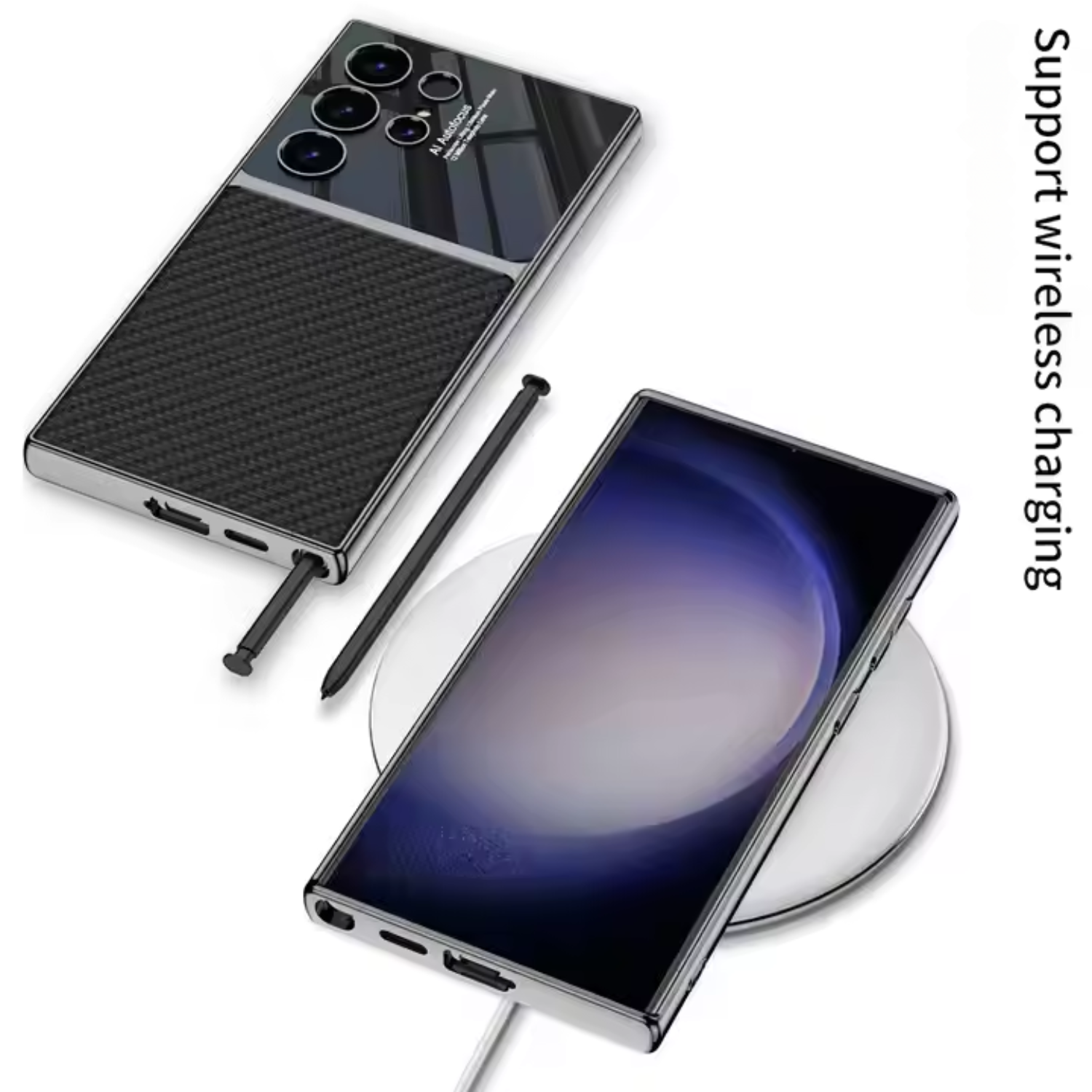 Samsung Galaxy S25 Ultra Half Leather Camera Lens Leather Case