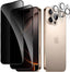 2 Pack Privacy Tempered Glass & 2 Camera protector for IPhone 16 Pro Premium Screen Protector Guard & Camera Lenns Protecor