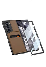 Protective Leather Kickstand Holder Case With Card Slots For Samsung Galaxy Z Fold 6