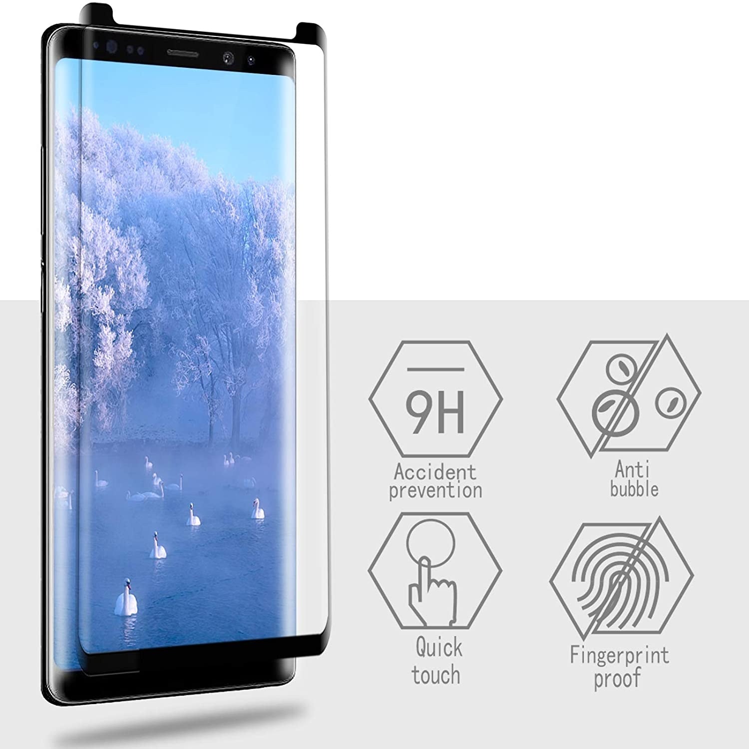 Samsung Galaxy Note 8 Full Glue Curved Screen Protector Secondary image