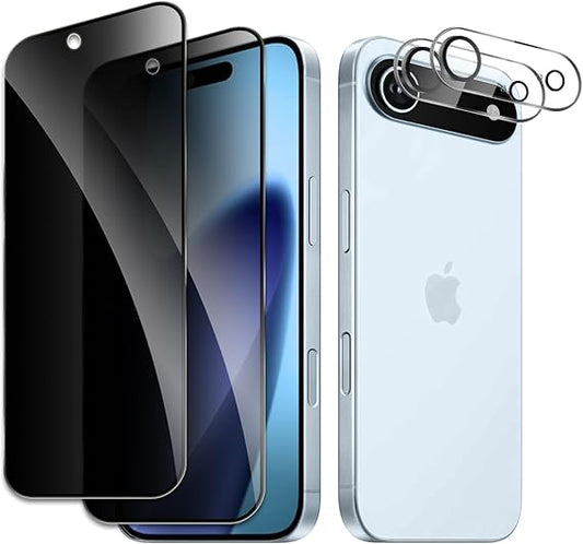 2 Pack Privacy Tempered Glass & 2 Camera protector for IPhone Air Premium Screen Protector Guard & Camera Lenns Protecor