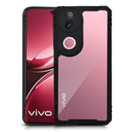 Mobilebies Backcover For Vivo V50 Rigid Armor Transparent Black Border Case