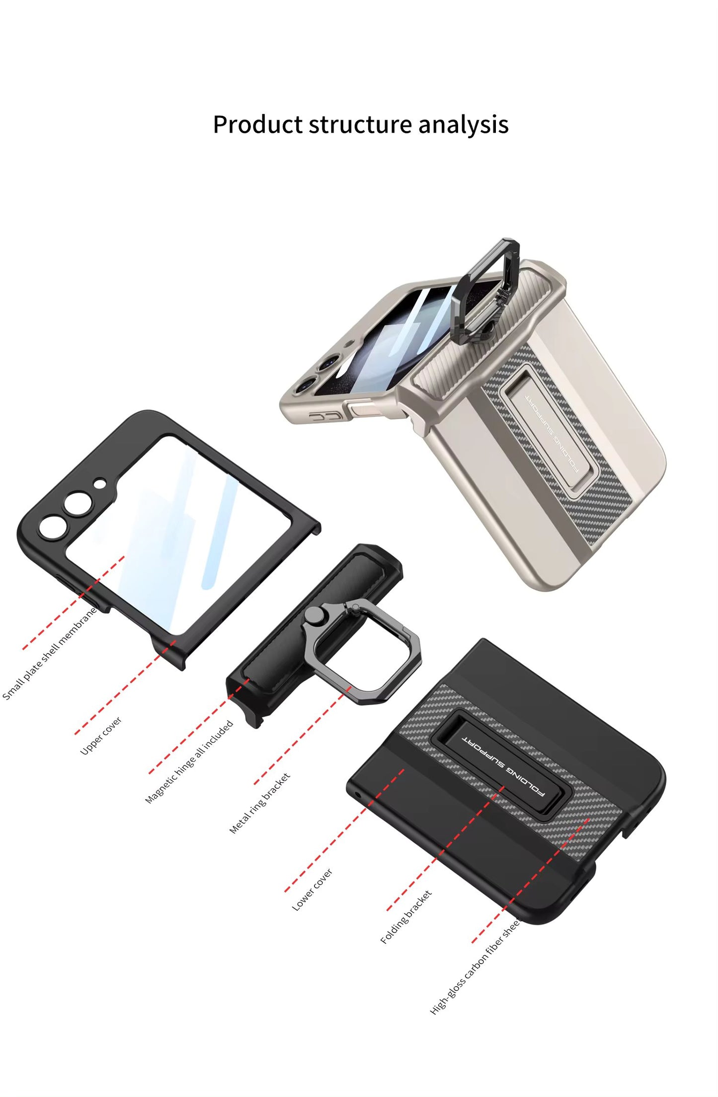 Magnetic Hinge Ring Stand Armor Case For Samsung Galaxy Z Flip 6