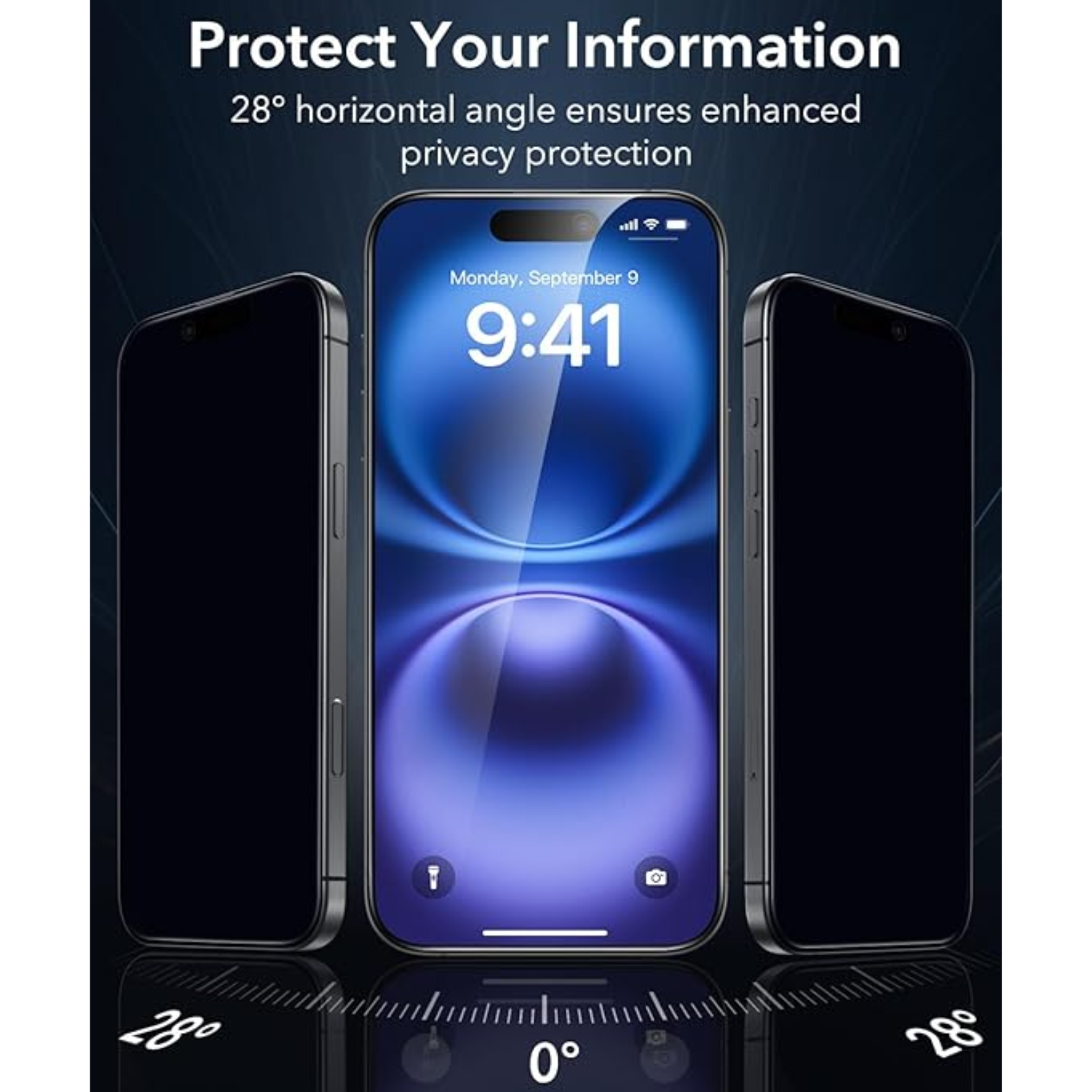 Mobilebies iPhone 16 Pro Privacy Tempered Glass Screen Protector Guard Secondary image