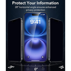 Mobilebies iPhone 16 Privacy Tempered Glass Screen Protector Guard