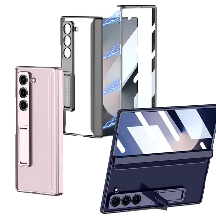 Transparent Chrome Stand Case For Samsung Galaxy Z Fold 6