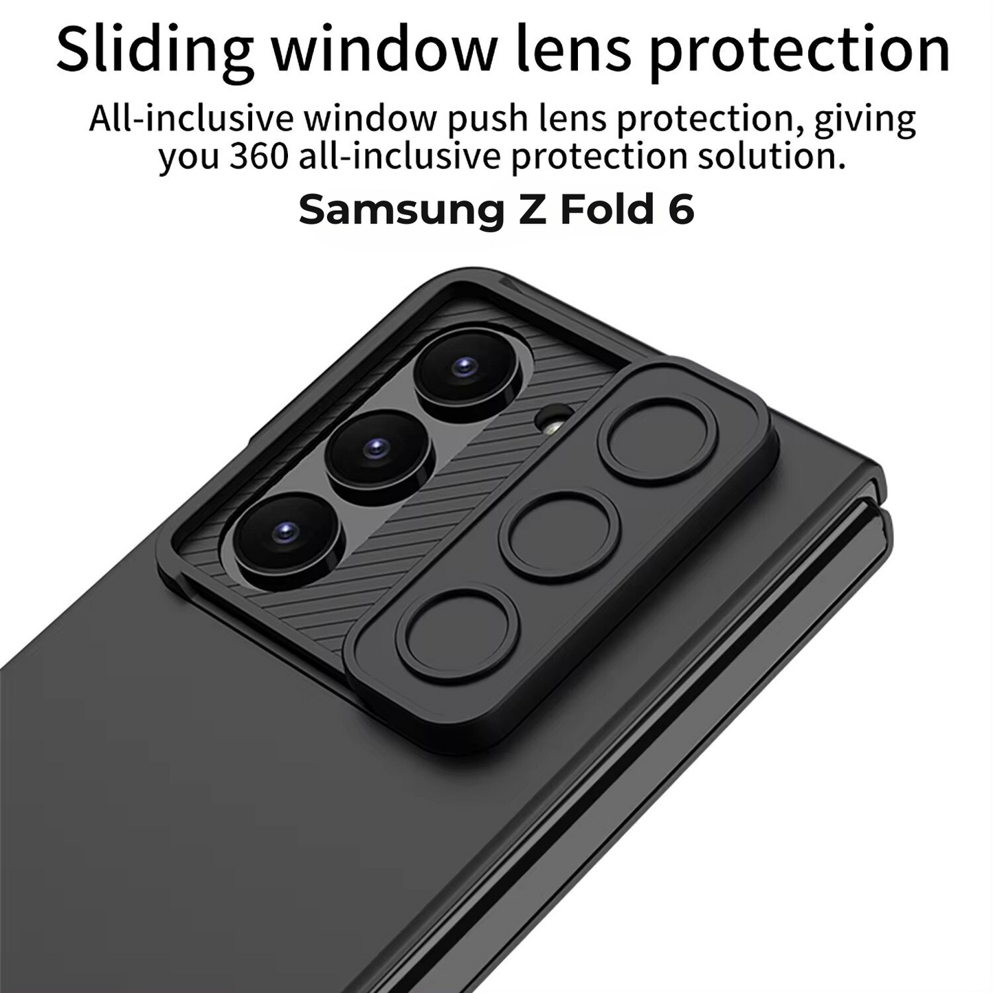 Samsung Galaxy Z Fold 6 Camera Shutter Hard PC Case With Front Glass Matte Finish , Shock Proff