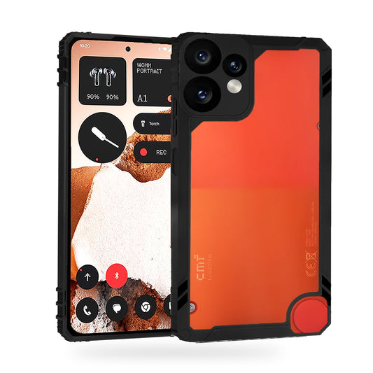 Mobilebies Backcover For CMF Phone 2 Pro Rigid Armor Transparent Black Border Case