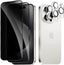 2 Pack Privacy Tempered Glass & 2 Camera protector for IPhone 15 Pro Max Premium Screen Protector Guard & Camera Lenns Protecor