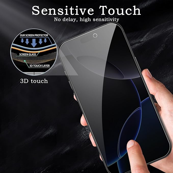 2 Pack Privacy Tempered Glass & 2 Camera protector for IPhone 17 Pro Premium Screen Protector Guard & Camera Lenns Protecor