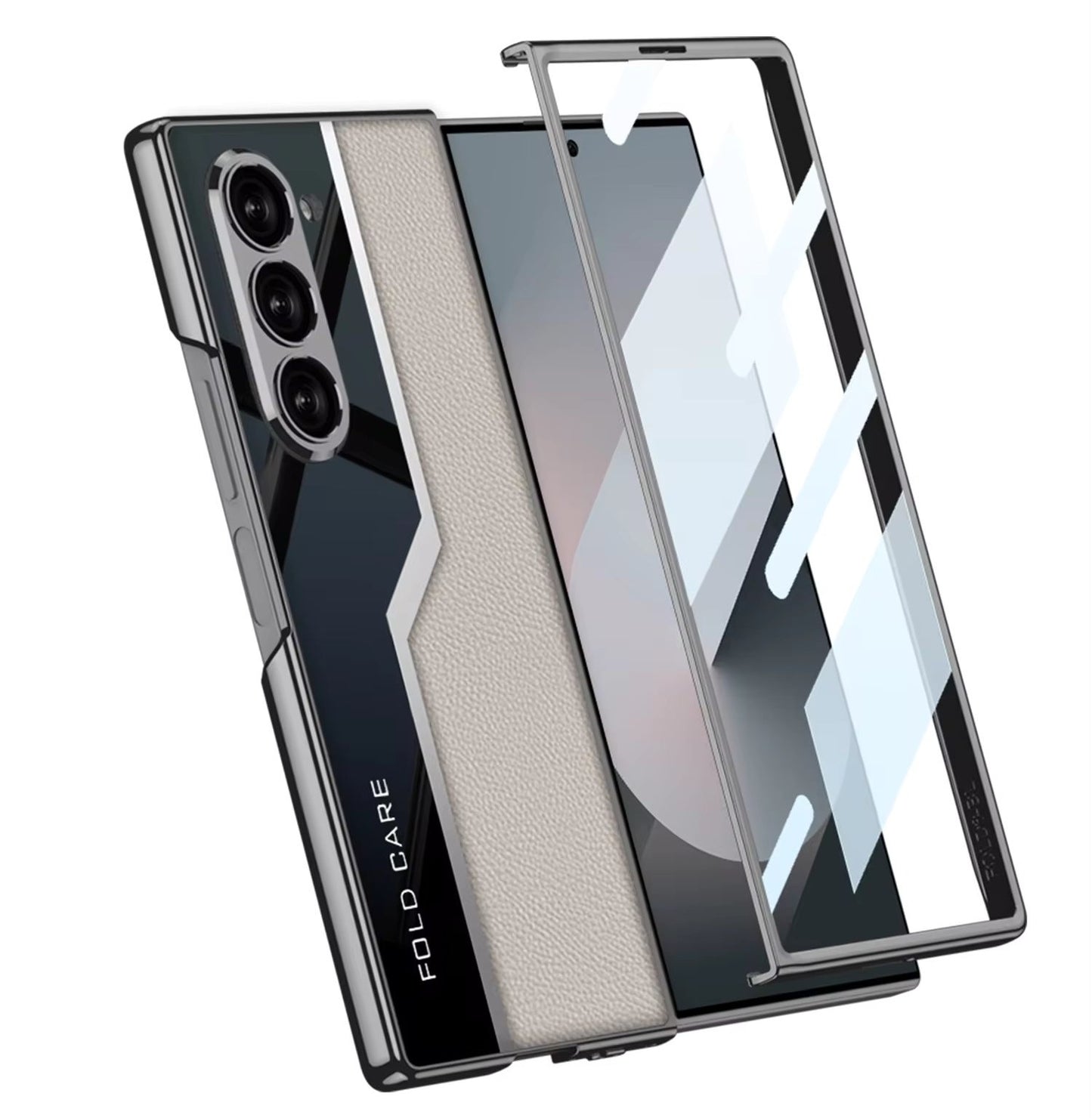 Hybrid Electroplated Soft TPU PU Leather Case For Samsung Galaxy Z Fold 6