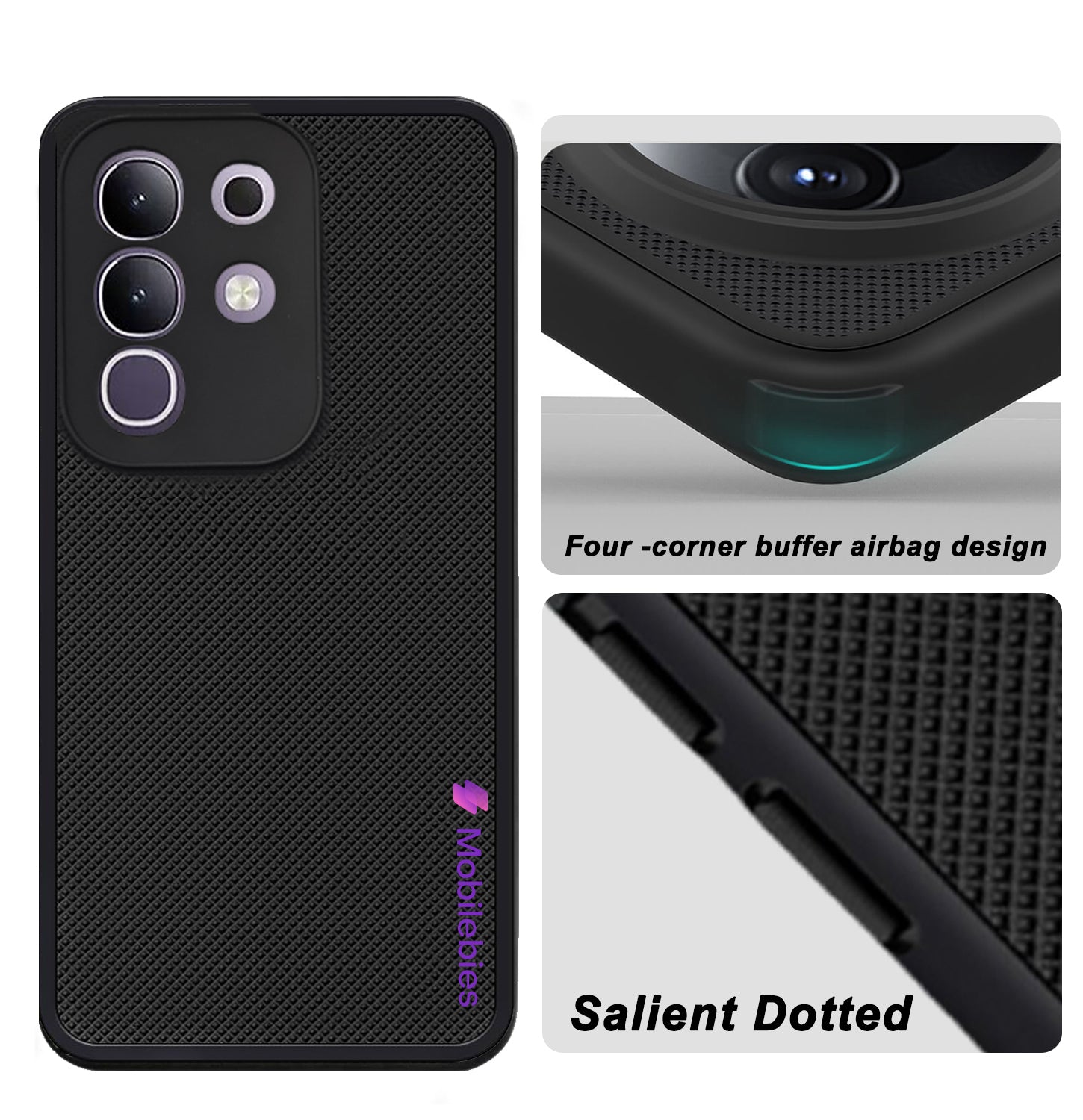 Mobilebies Backcover For Vivo T4X Super Frosted Shield Case With Salient Dots Case