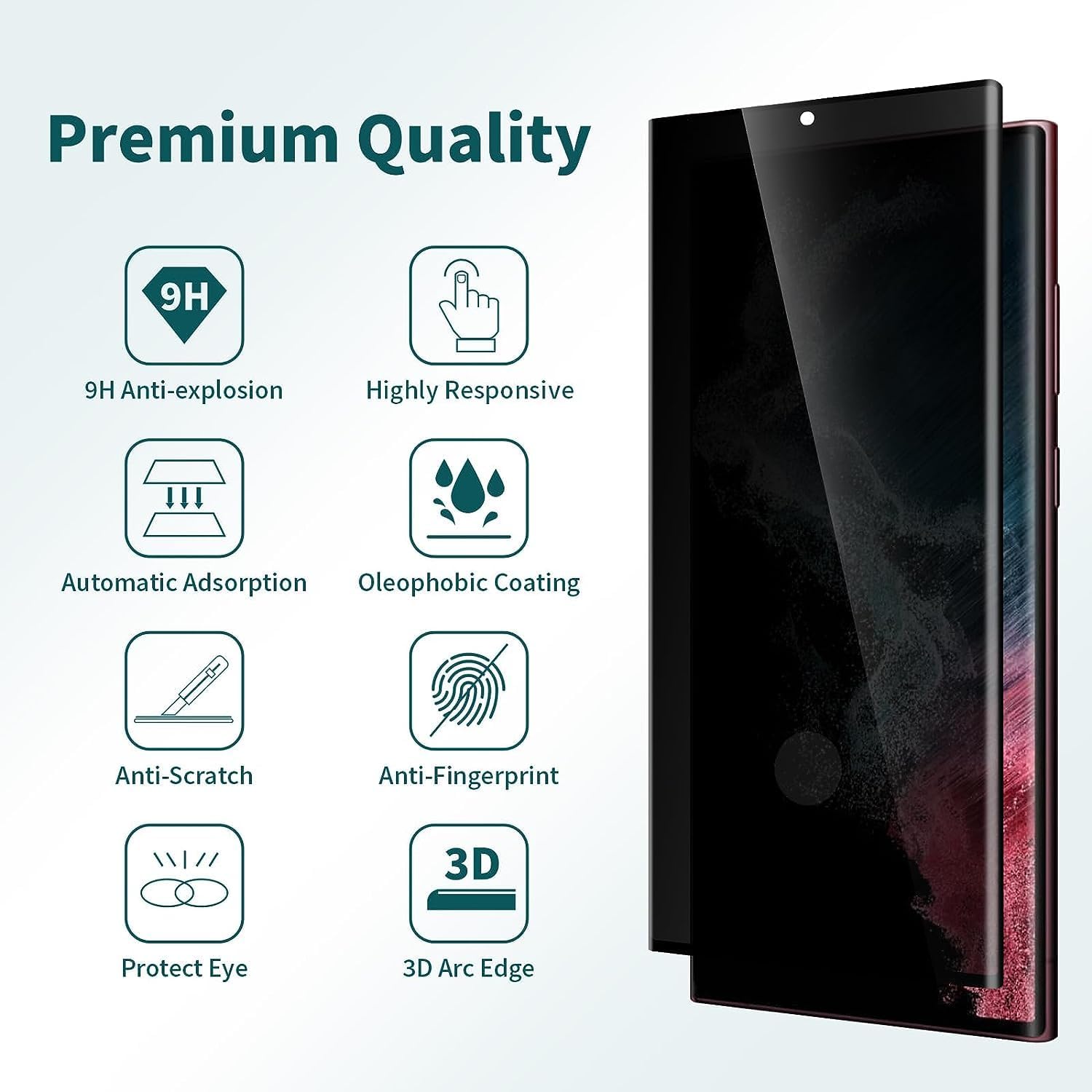 Samsung Galaxy S24 Ultra Privacy Screen Protector Tempered Glass