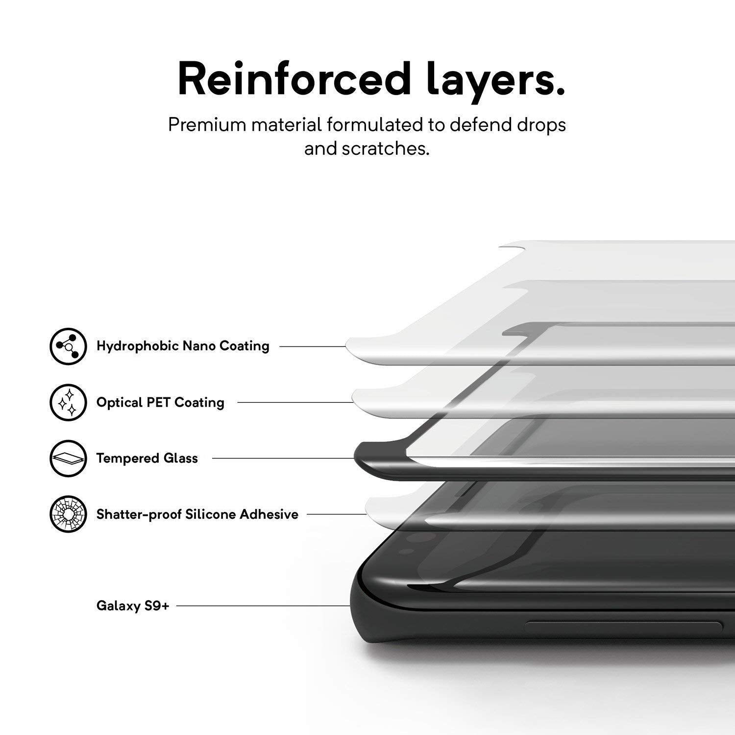 Samsung Galaxy S9 Full Glue Curved Screen Protector Secondary image