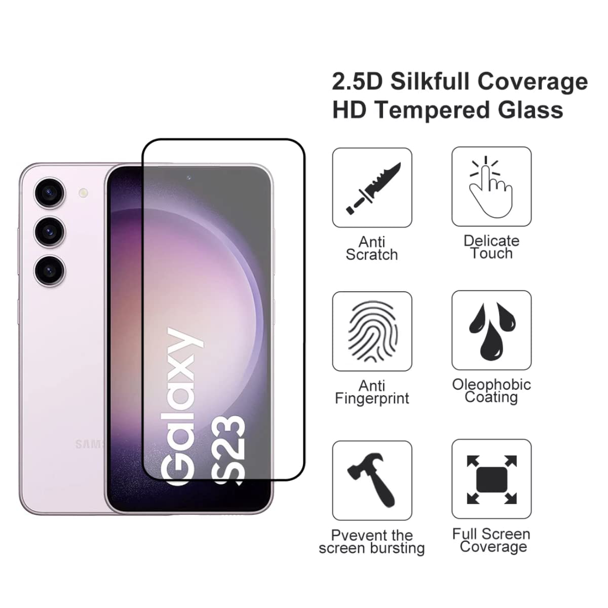 Samsung Galaxy S23 Full Glue Curved Screen Protector Secondary image