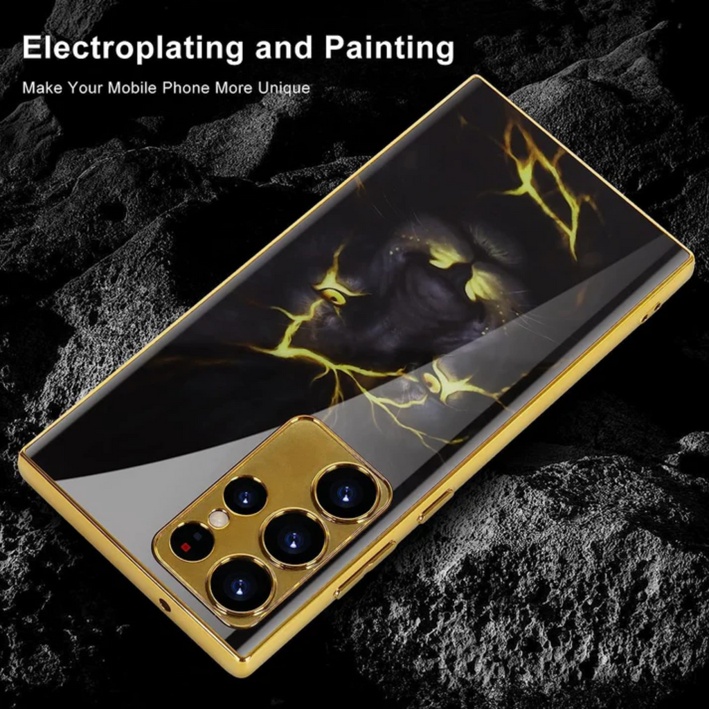 Samsung Galaxy S25 Ultra Lion Print With Soft Electroplated Edges Cases