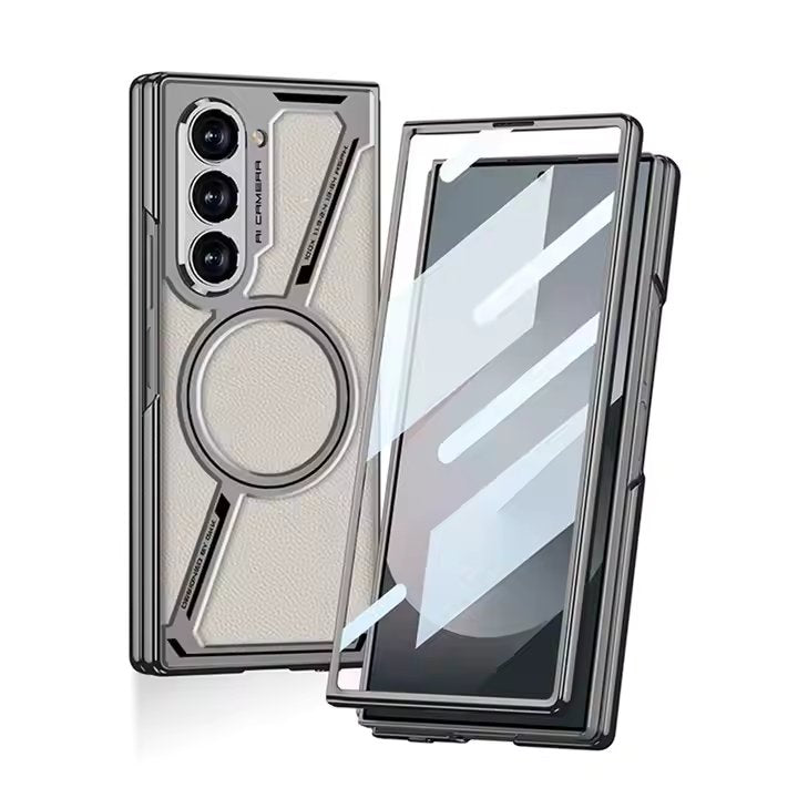 Z Leather Electroplated Case For Samsung Galaxy Z Fold 6