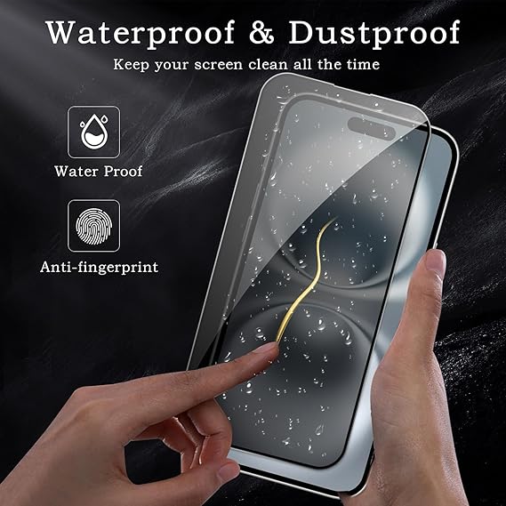 2 Pack Privacy Tempered Glass & 2 Camera protector for IPhone 16 Premium Screen Protector Guard & Camera Lenns Protecor