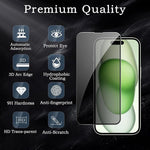 2 Pack Privacy Tempered Glass & 2 Camera protector for IPhone 15 Plus Premium Screen Protector Guard & Camera Lenns Protecor