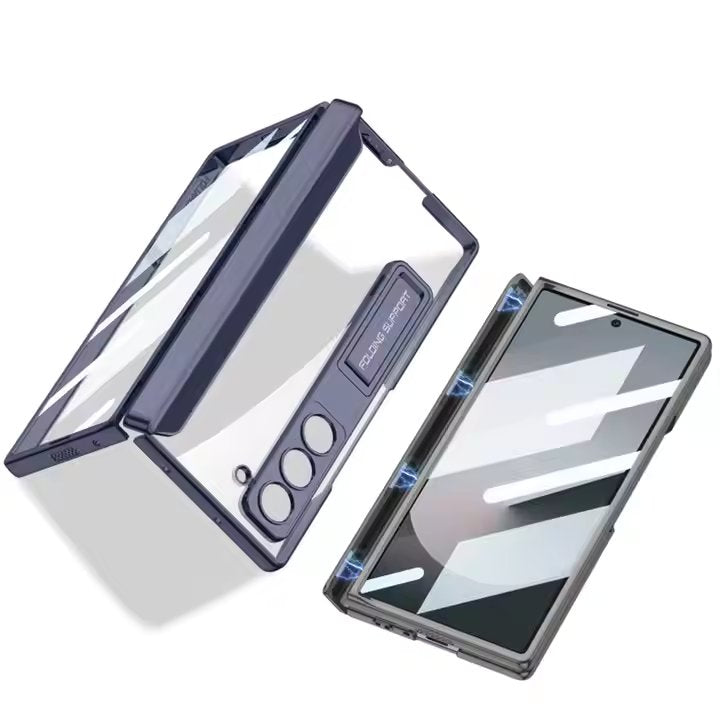 Transparent Chrome Stand Case For Samsung Galaxy Z Fold 6