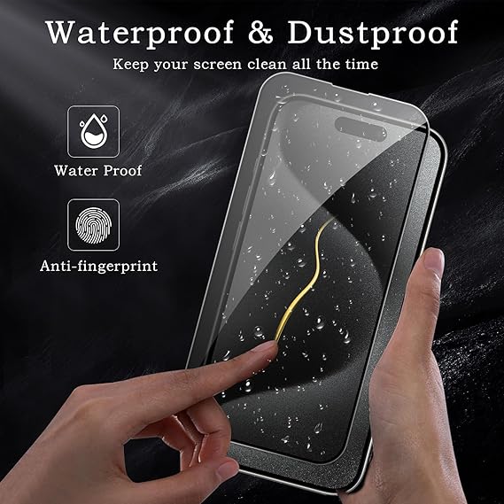 2 Pack Privacy Tempered Glass & 2 Camera protector for IPhone 15 Pro Max Premium Screen Protector Guard & Camera Lenns Protecor Secondary image