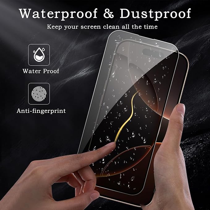 2 Pack Privacy Tempered Glass & 2 Camera protector for IPhone 16 Pro Premium Screen Protector Guard & Camera Lenns Protecor
