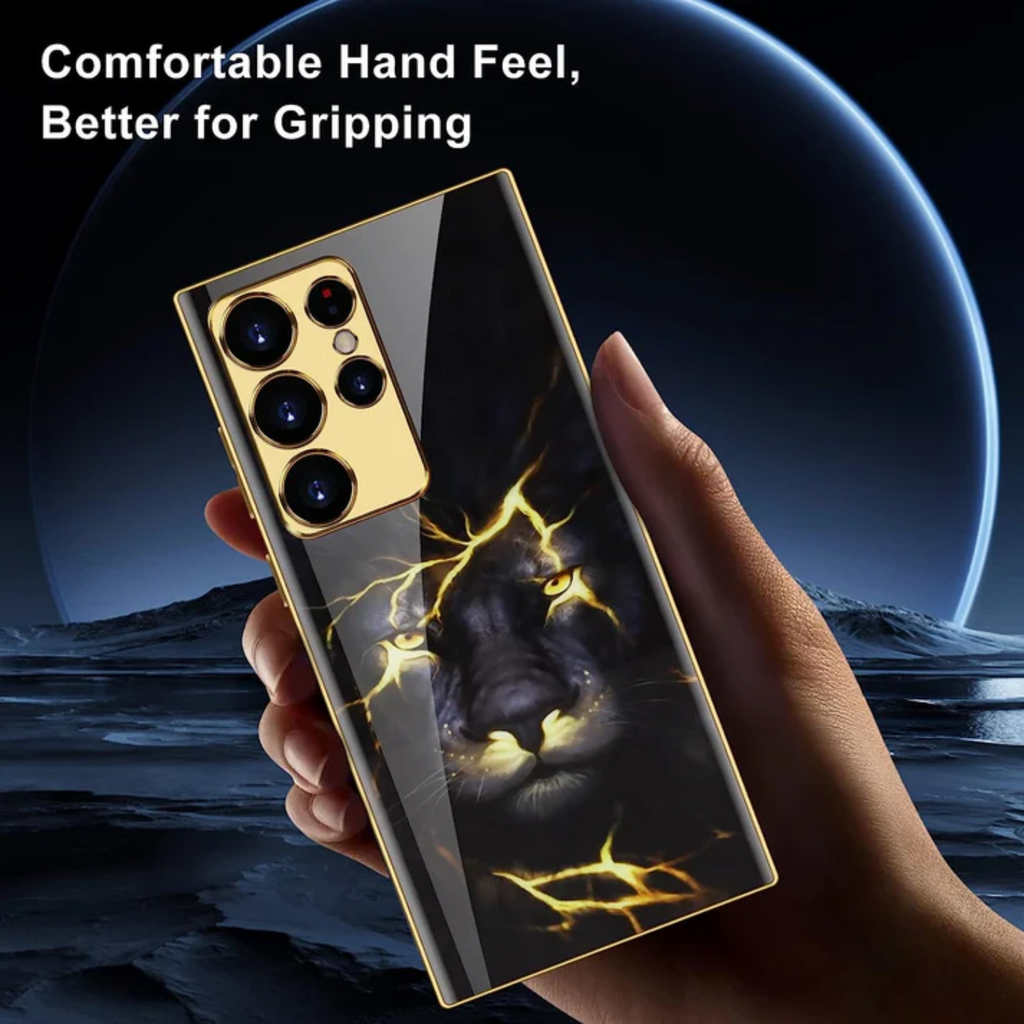 Samsung Galaxy S25 Ultra Lion Print With Soft Electroplated Edges Cases