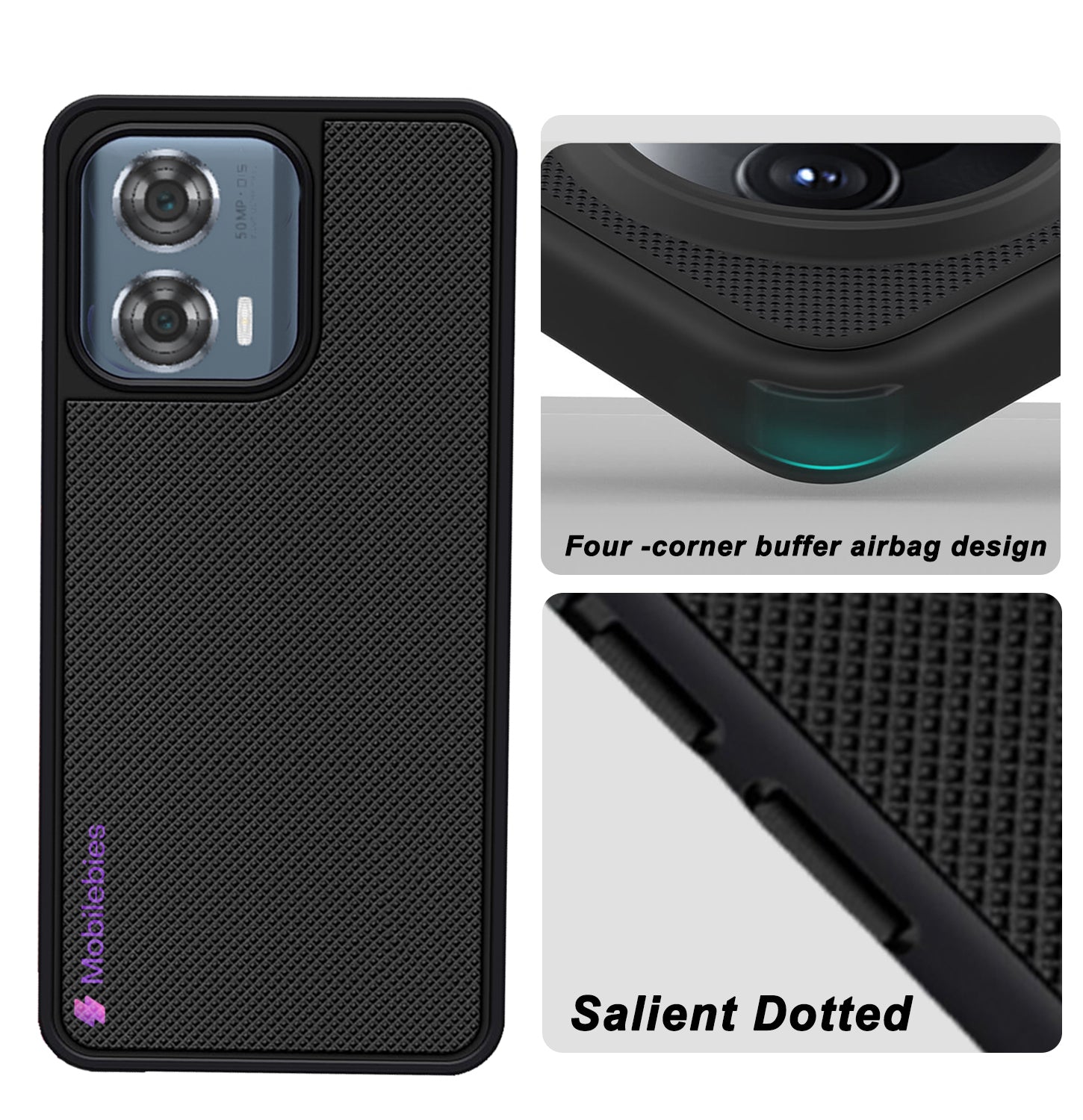 Mobilebies Backcover For Moto Edge 50 Fusion Super Frosted Shield Case With Salient Dots Case Secondary image