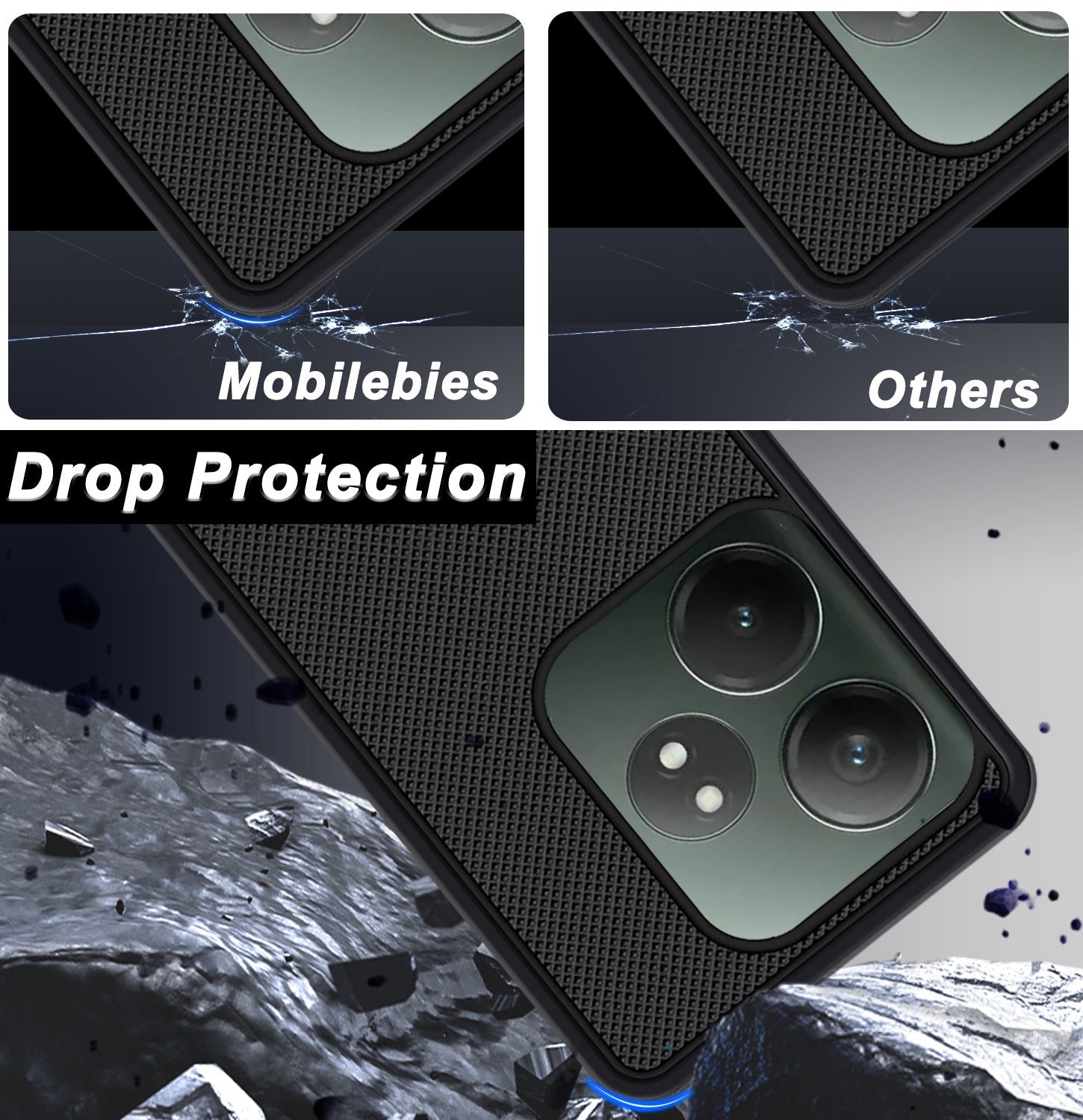 Mobilebies Backcover For Realme GT 6T Super Frosted Shield Case With Salient Dots Case Secondary image
