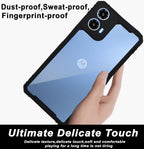 Mobilebies Backcover For Moto G34 / Moto G45 Rigid Armor Transparent Black Border Case