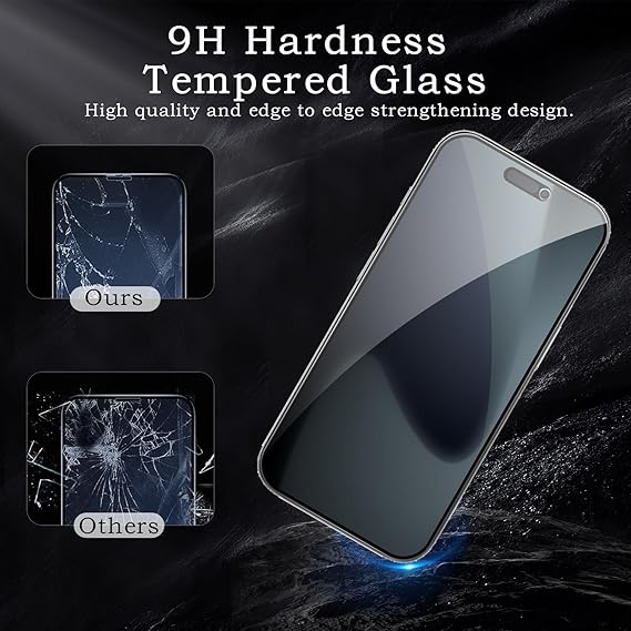 2 Pack Privacy Tempered Glass & 2 Camera protector for IPhone 17 Pro Max Premium Screen Protector Guard & Camera Lenns Protecor