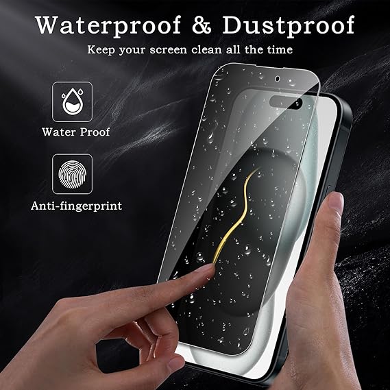 2 Pack Privacy Tempered Glass & 2 Camera protector for IPhone 15 Premium Screen Protector Guard & Camera Lenns Protecor Secondary image