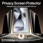 2 Pack Privacy Tempered Glass & a Camera protector for Samsung S24 Ultra Privacy Screen Protector Guard & Camera Lenns Protecor
