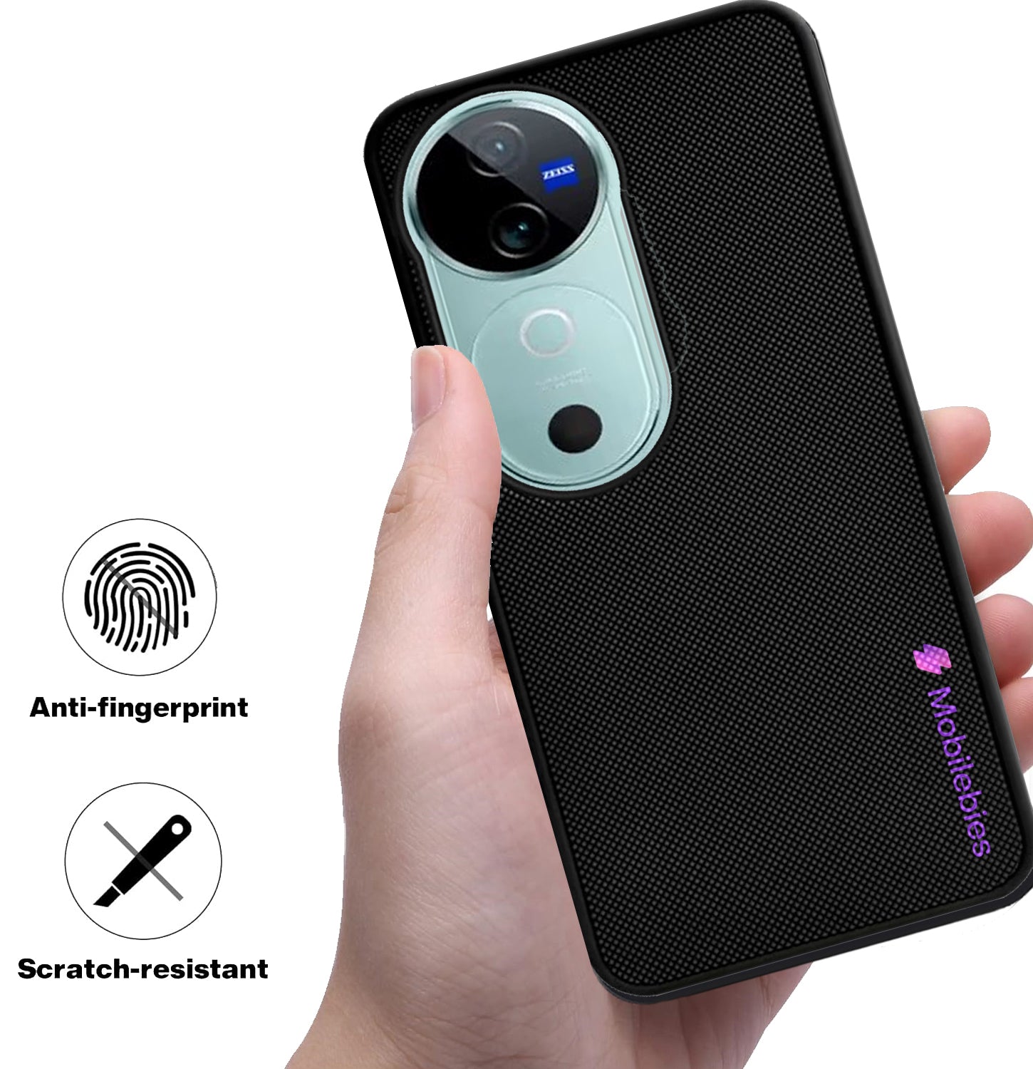 Mobilebies Backcover For Vivo V40 Pro Super Frosted Shield Case With Salient Dots Case