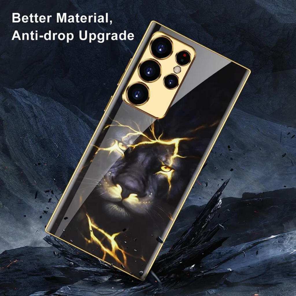 Samsung Galaxy S25 Ultra Lion Print With Soft Electroplated Edges Cases