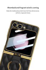 Shockproof Cell Phone Skin Feel Frosted Hard PC Phone Case with Ring Holder For Samsung Galaxy Z flip 6