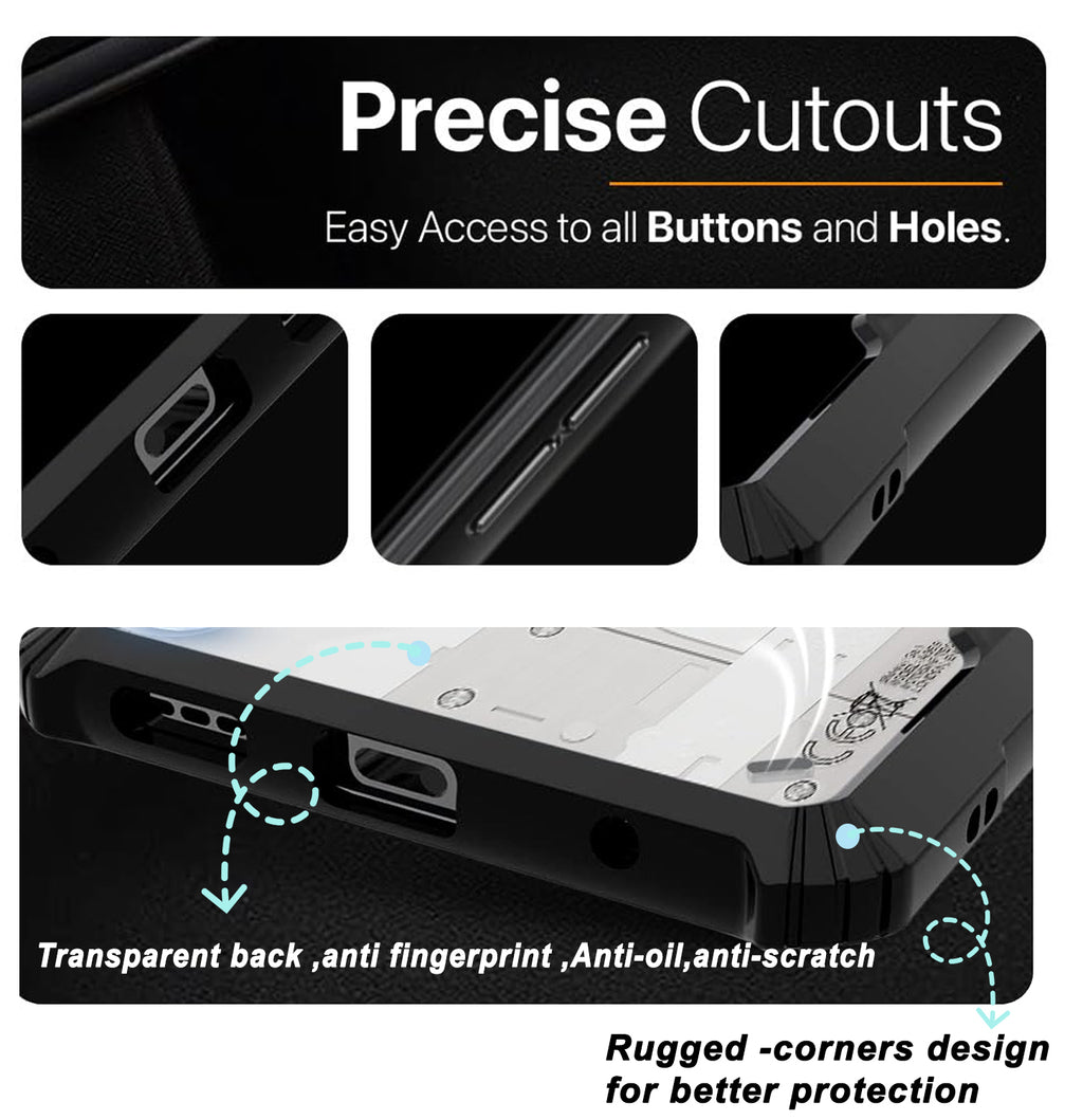 Mobilebies Backcover For Samsung A16 Rigid Armor Transparent Black Border Case