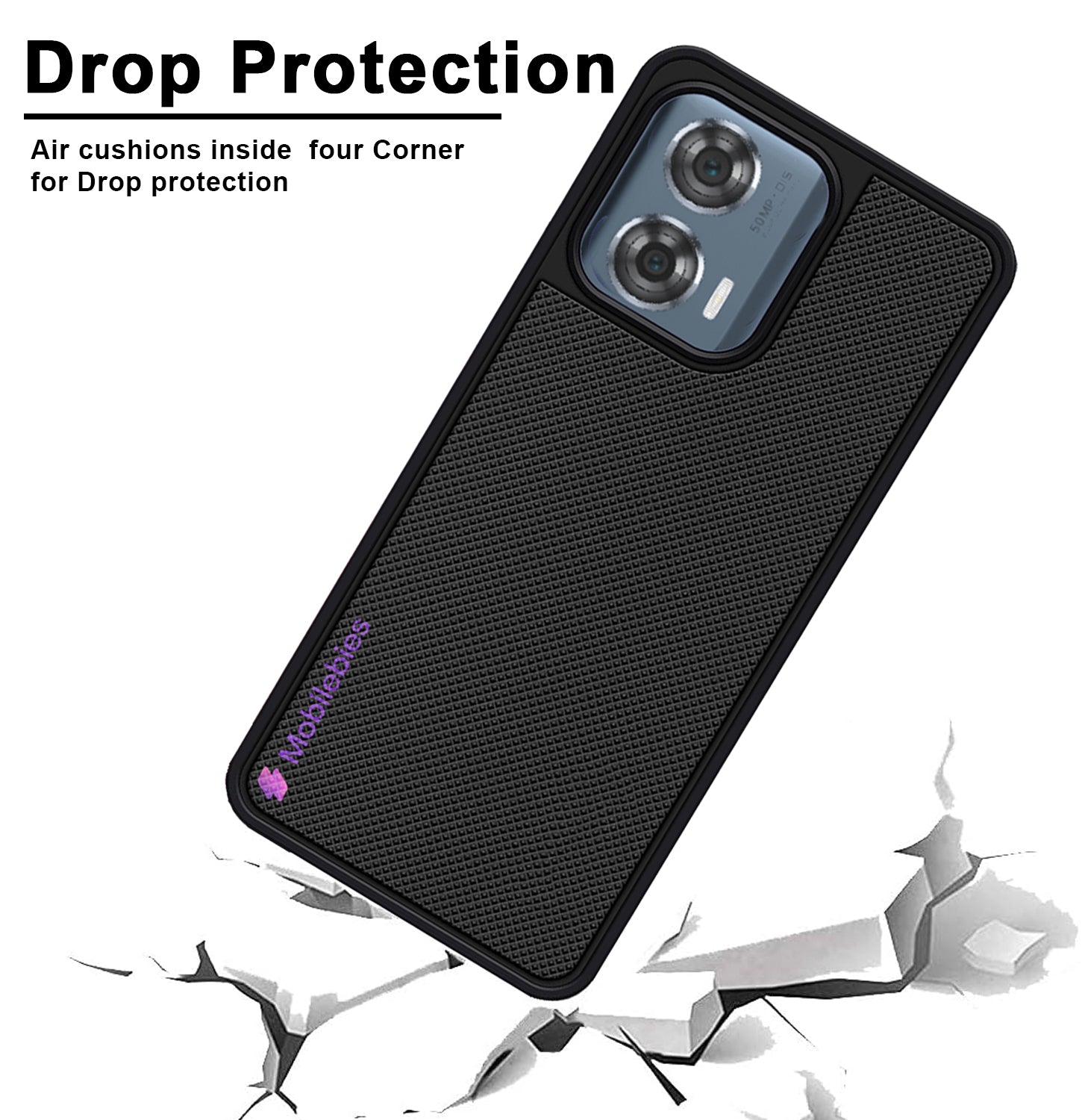 Mobilebies Backcover For Moto Edge 50 Fusion Super Frosted Shield Case With Salient Dots Case
