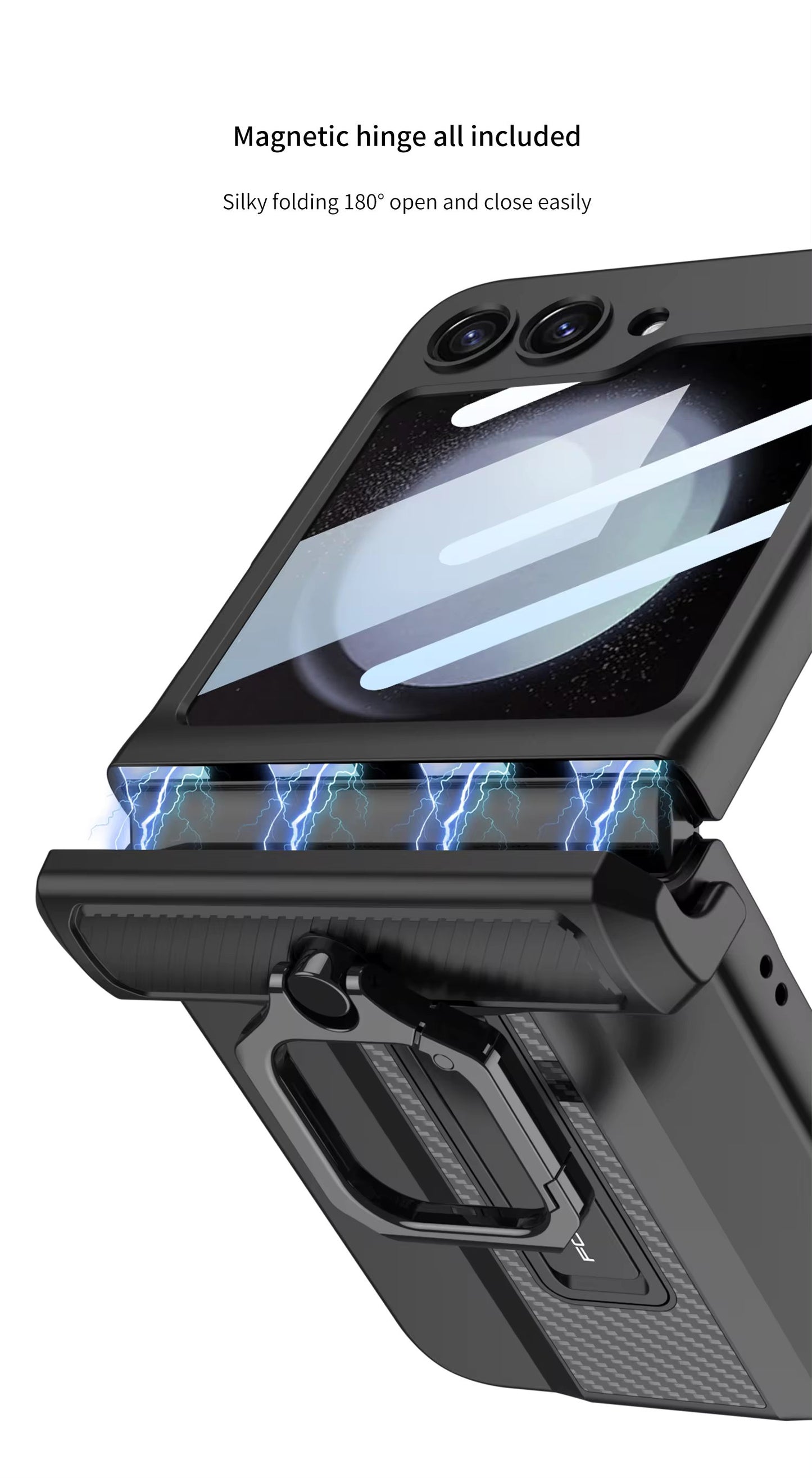 Magnetic Hinge Ring Stand Armor Case For Samsung Galaxy Z Flip 6