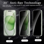 2 Pack Privacy Tempered Glass & 2 Camera protector for IPhone 15 Plus Premium Screen Protector Guard & Camera Lenns Protecor