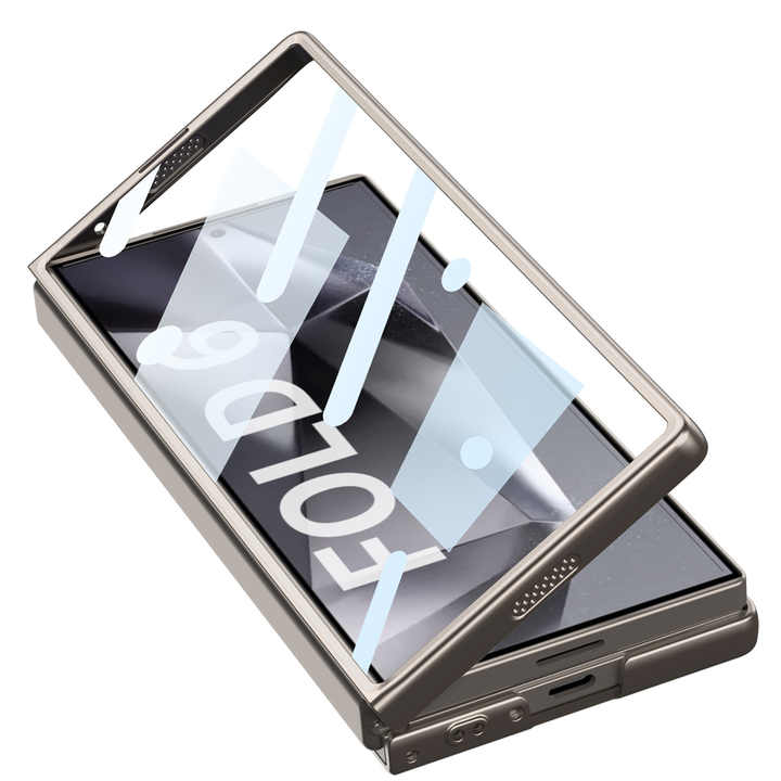 Leather Case With Camera Lens Protection Shutter For Samsung Galaxy Z Fold 6