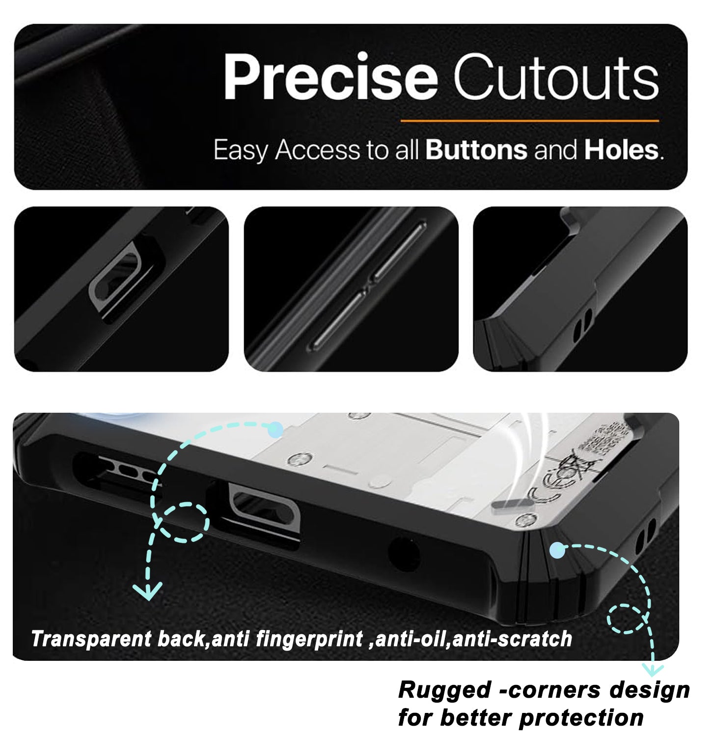 Mobilebies Backcover For Vivo V50 Rigid Armor Transparent Black Border Case