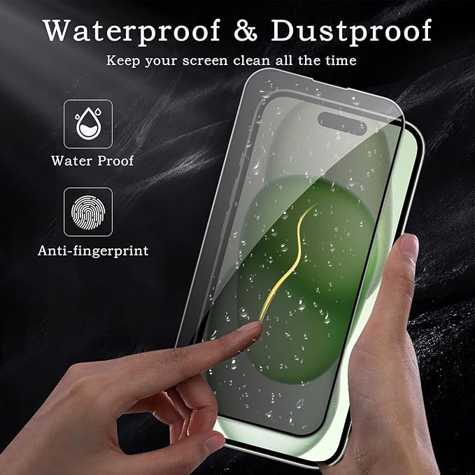 2 Pack Privacy Tempered Glass & 2 Camera protector for IPhone 15 Plus Premium Screen Protector Guard & Camera Lenns Protecor